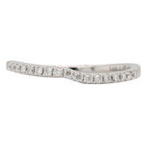 14K White Gold Diamond Wave Wedding Band .17CTW